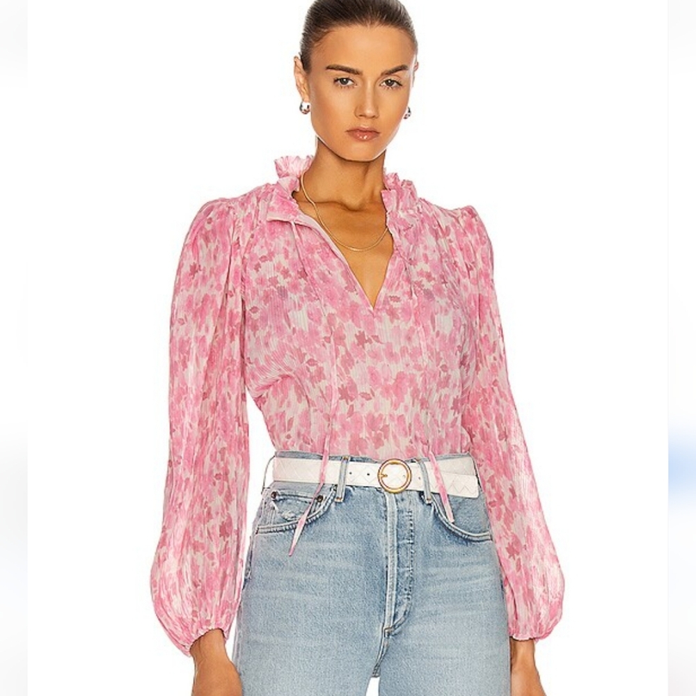 Ganni Pink Floral Women's Top